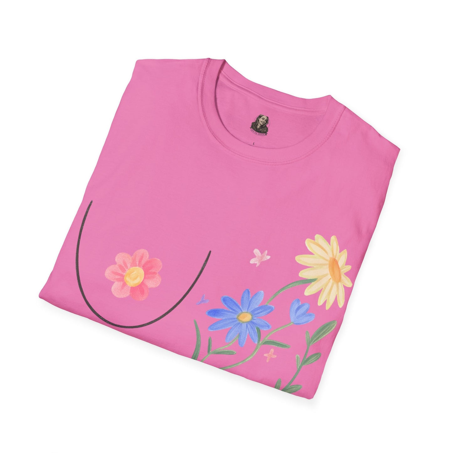 A BEAUTIFUL BOOB Unisex T-Shirt | Cute Graphic Tee for Women | Summer Style | Gift for Her | Trendy Fashion Top | Floral Design Tee