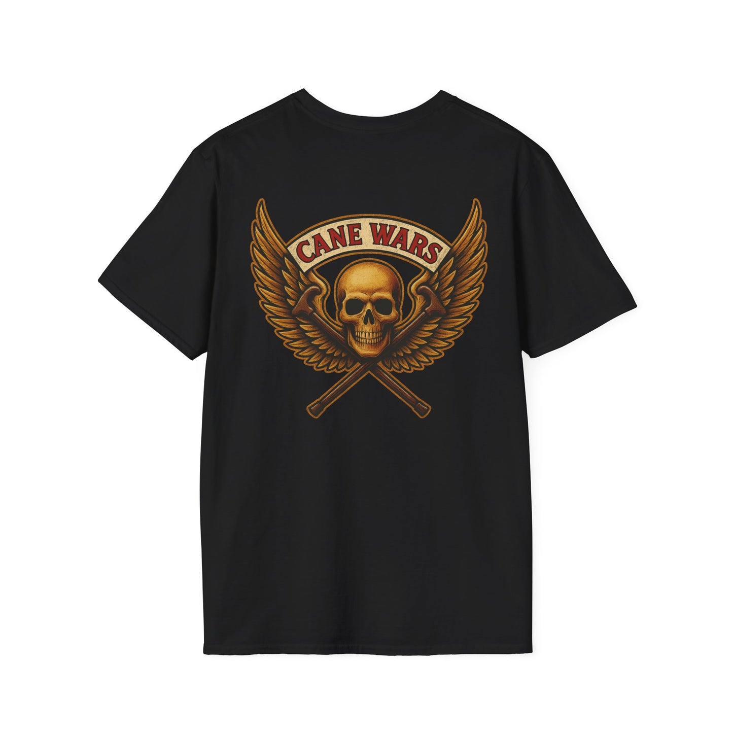 CANE WARS Skull Wings Unisex T-Shirt | Edgy Graphic Tee, Perfect Gift for Him/Her, Festival Wear, Casual Style, Everyday Comfort