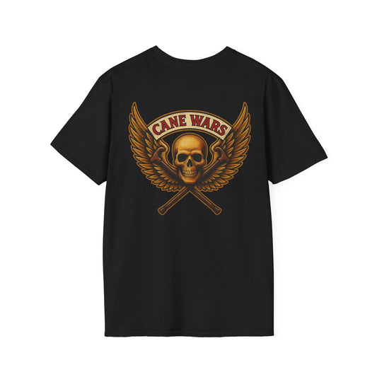 CANE WARS Skull Wings Unisex T-Shirt | Edgy Graphic Tee, Perfect Gift for Him/Her, Festival Wear, Casual Style, Everyday Comfort