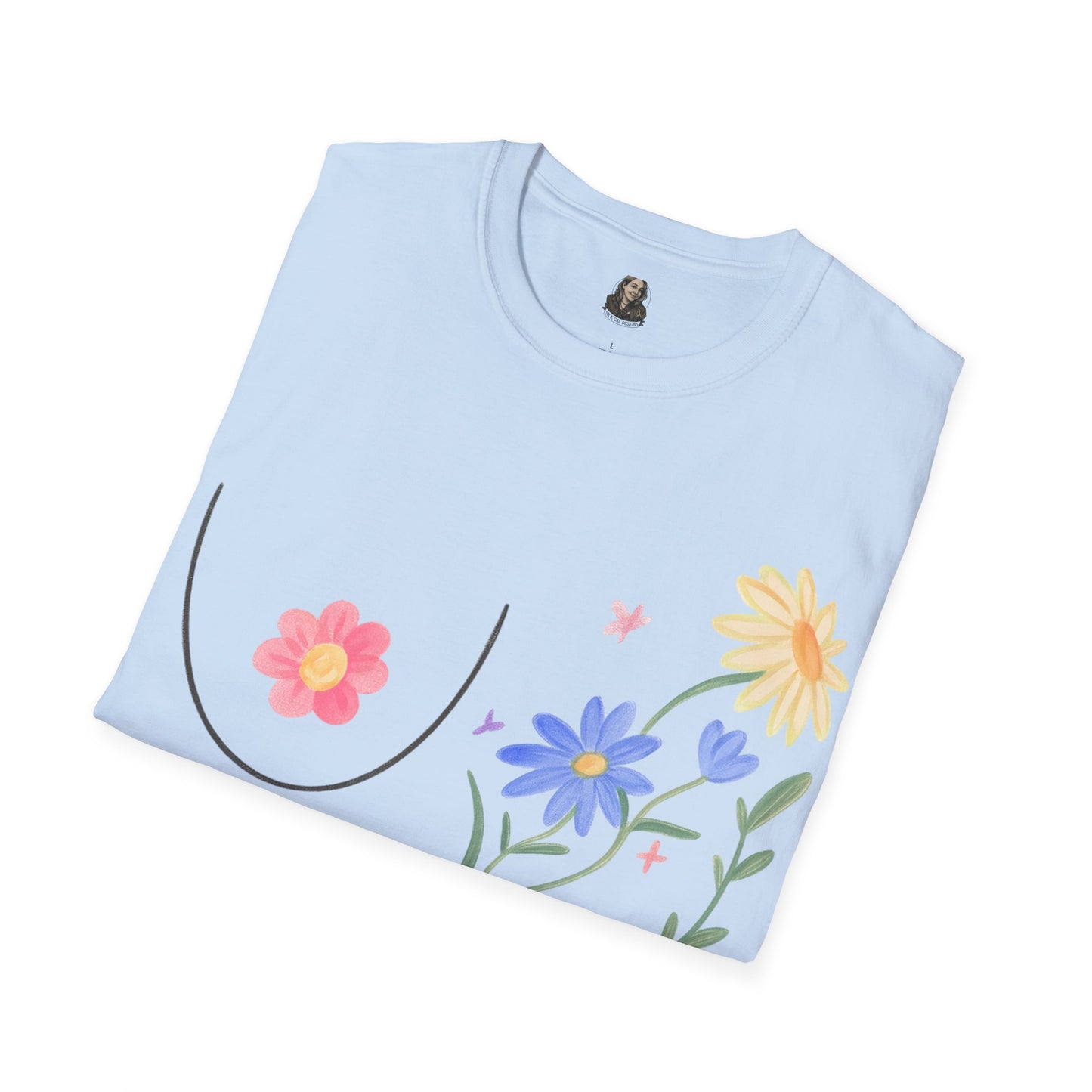 A BEAUTIFUL BOOB Unisex T-Shirt | Cute Graphic Tee for Women | Summer Style | Gift for Her | Trendy Fashion Top | Floral Design Tee