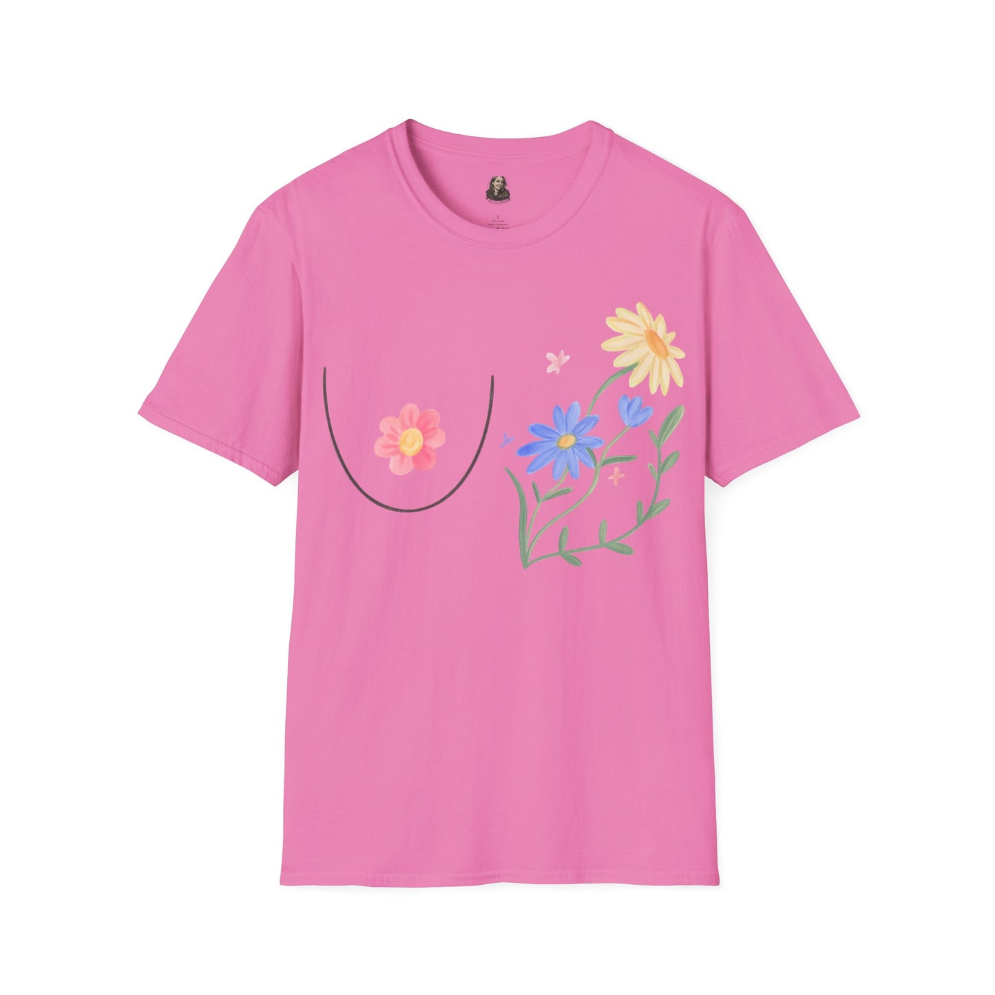 A BEAUTIFUL BOOB Unisex T-Shirt | Cute Graphic Tee for Women | Summer Style | Gift for Her | Trendy Fashion Top | Floral Design Tee