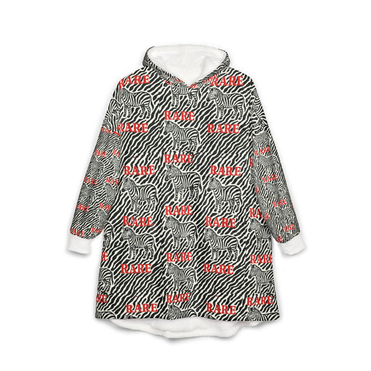 Rare Zebra Unisex Hooded Blanket - Rare Disease Awareness, Comfortable Warm Wearable Blanket, Gift for Animal Lovers, Cozy Throw, Unique