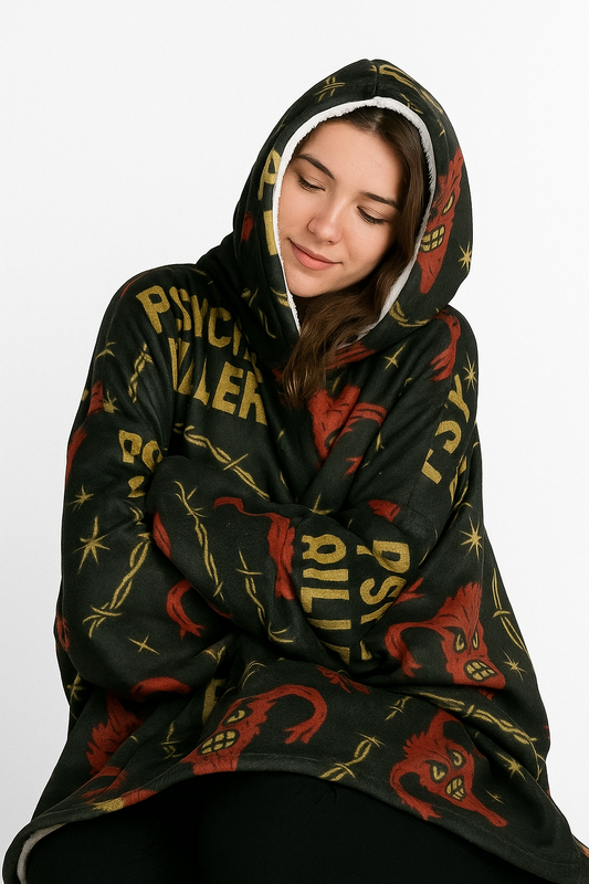 Hooded Blanket - Psycho Killer, Angry Womb, Endometriosis, PCOS, Women's Health