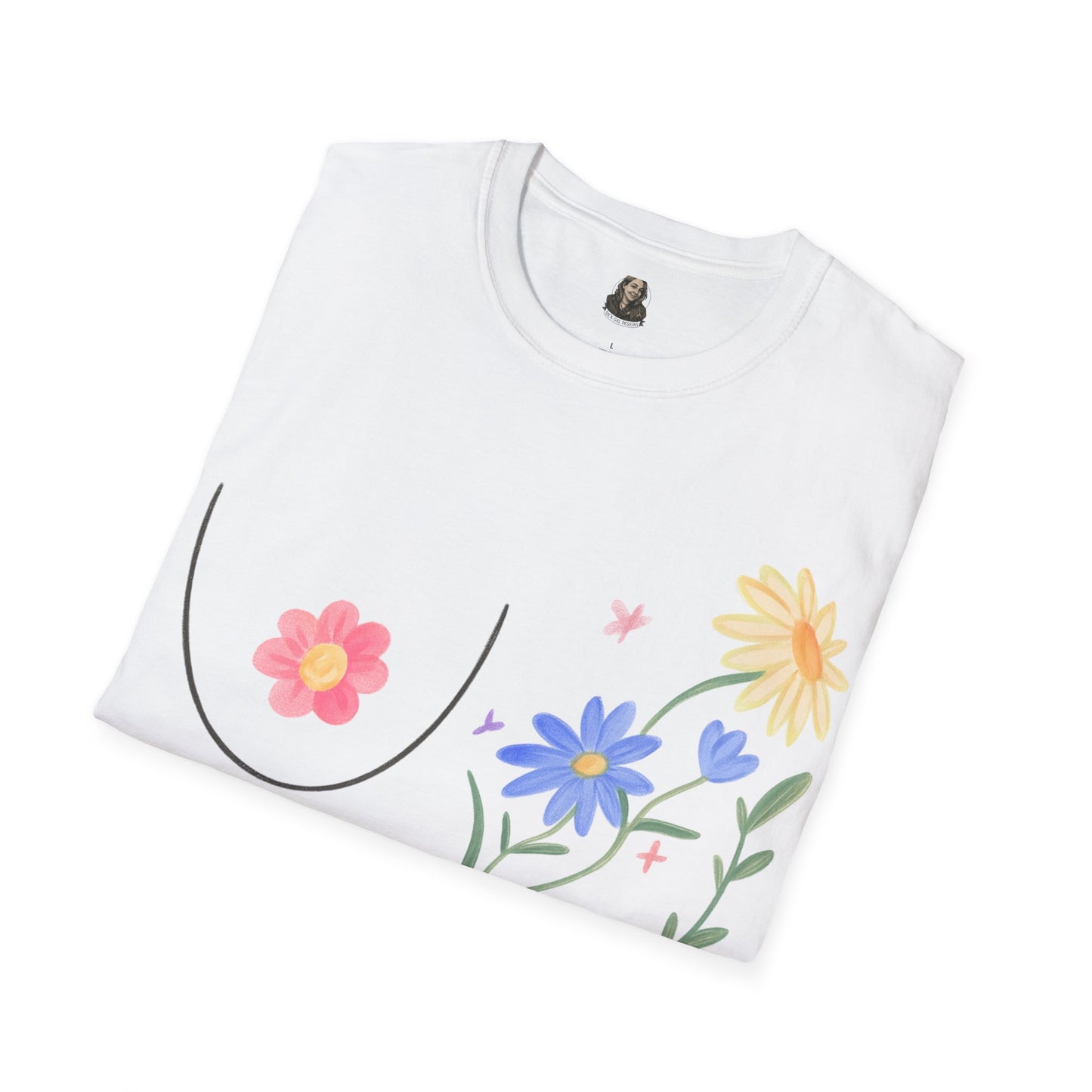 A BEAUTIFUL BOOB Unisex T-Shirt | Cute Graphic Tee for Women | Summer Style | Gift for Her | Trendy Fashion Top | Floral Design Tee