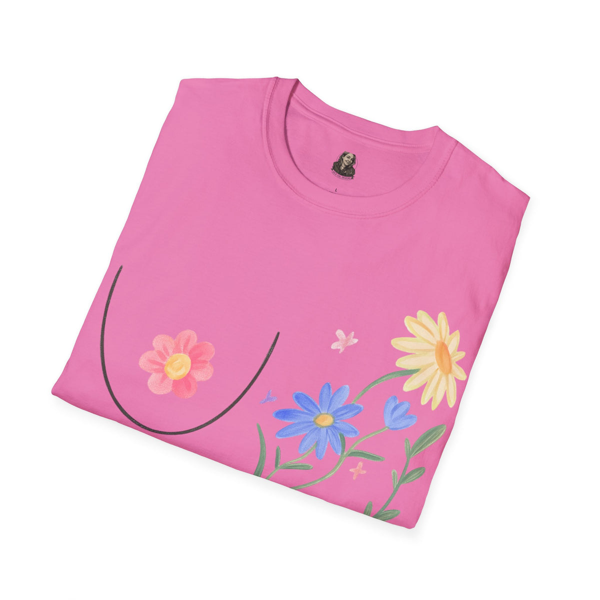 A BEAUTIFUL BOOB Unisex T-Shirt | Cute Graphic Tee for Women | Summer Style | Gift for Her | Trendy Fashion Top | Floral Design Tee