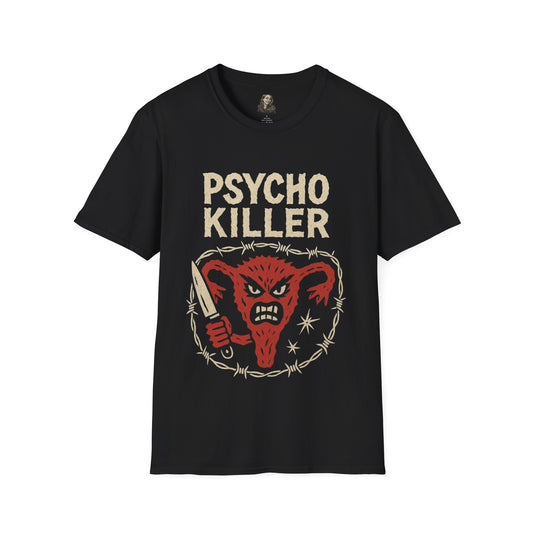 Psycho Killer Graphic Tee | Unisex Softstyle T-Shirt, Casual Wear, Band Merch, Gift for Music Lovers, Halloween Shirt, Unique Fashion