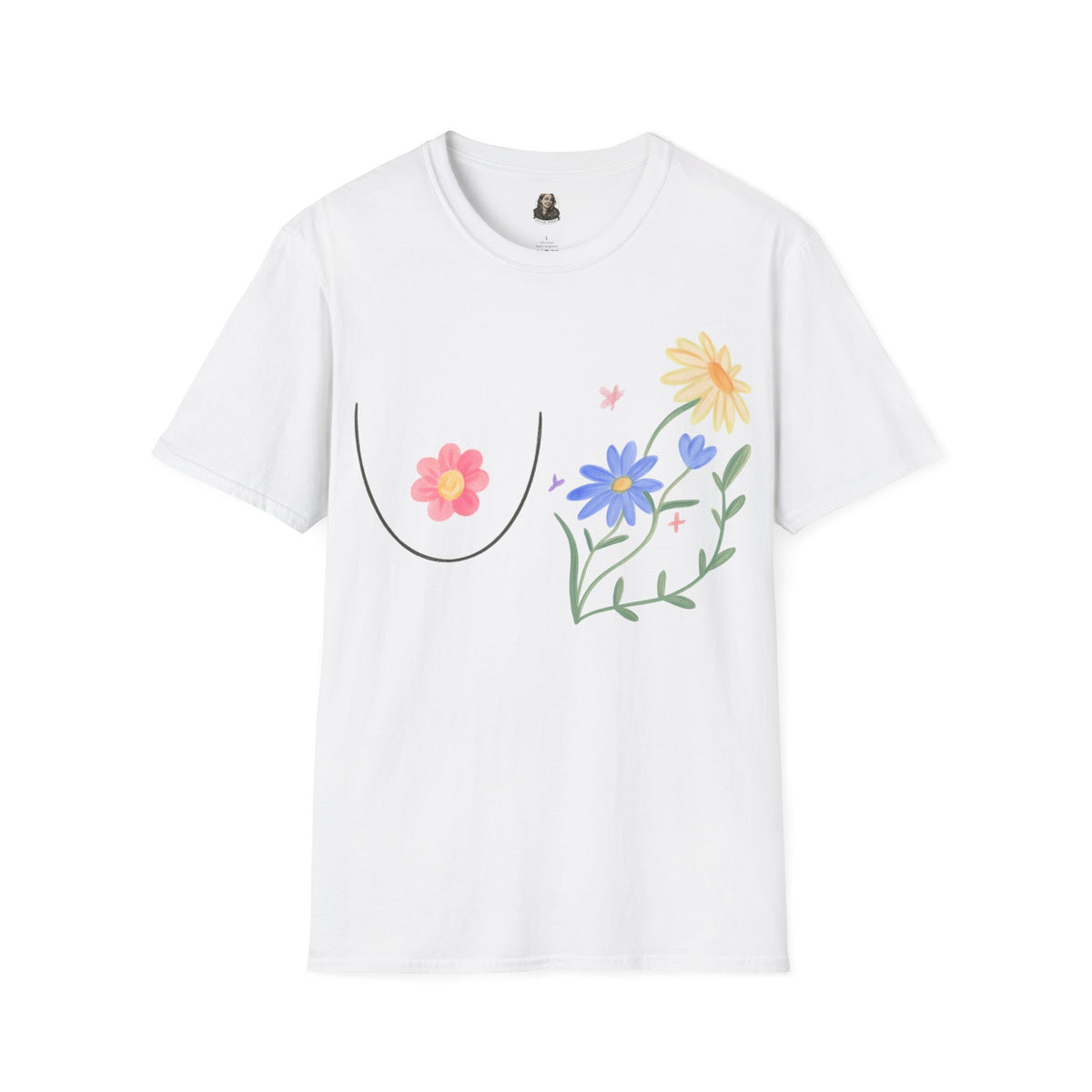 A BEAUTIFUL BOOB Unisex T-Shirt | Cute Graphic Tee for Women | Summer Style | Gift for Her | Trendy Fashion Top | Floral Design Tee