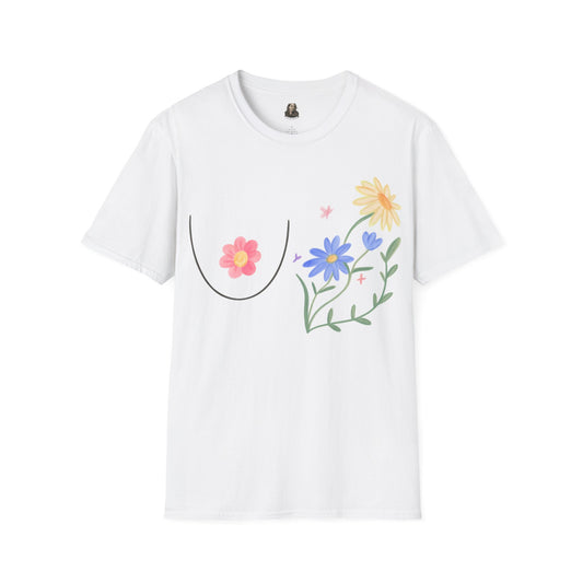 A BEAUTIFUL BOOB Unisex T-Shirt | Cute Graphic Tee for Women | Summer Style | Gift for Her | Trendy Fashion Top | Floral Design Tee