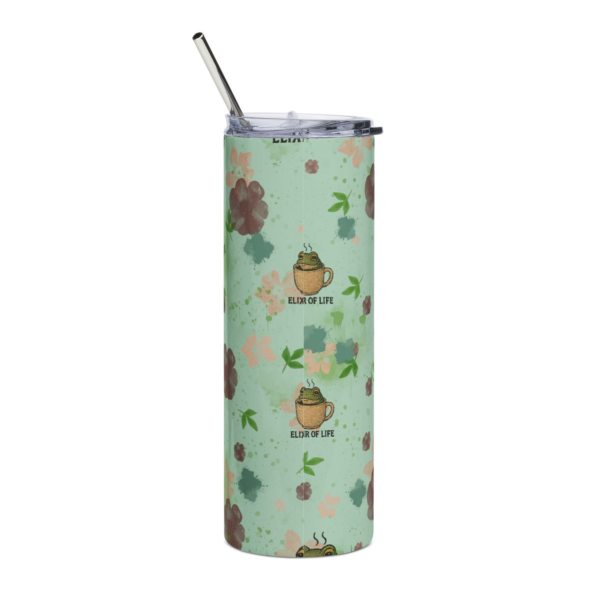 Coffee Frog 20oz Tumbler - Elixir of Life Mug, Steel Travel Cup, Reusable Tea Bottle, Animal Lover Gift, Cute Amphibian Water Bottle