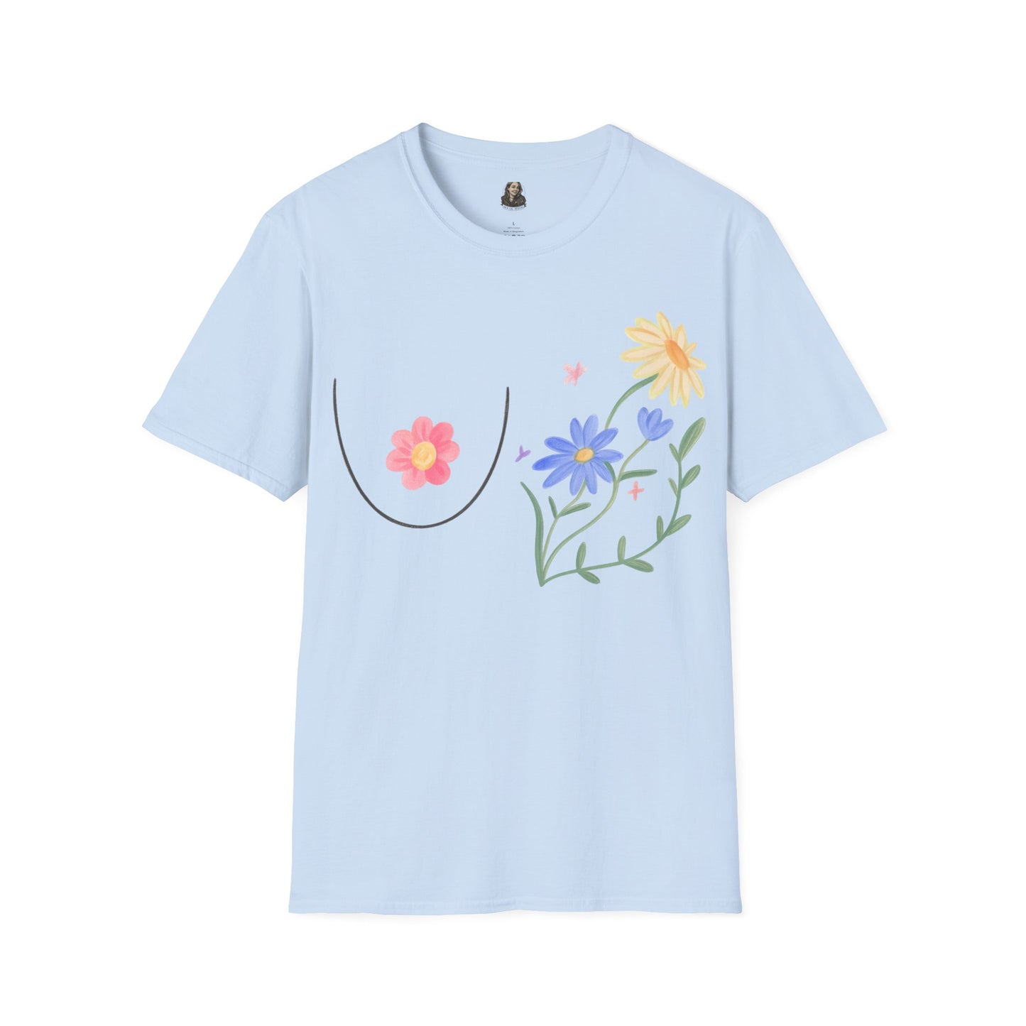 A BEAUTIFUL BOOB Unisex T-Shirt | Cute Graphic Tee for Women | Summer Style | Gift for Her | Trendy Fashion Top | Floral Design Tee