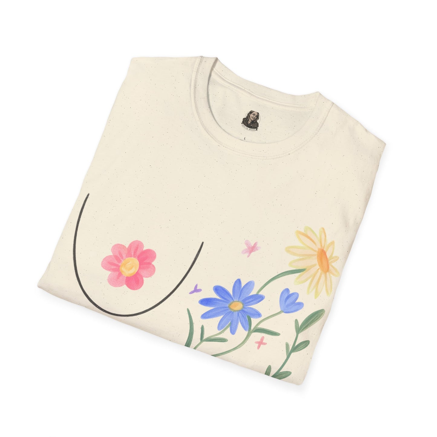 A BEAUTIFUL BOOB Unisex T-Shirt | Cute Graphic Tee for Women | Summer Style | Gift for Her | Trendy Fashion Top | Floral Design Tee