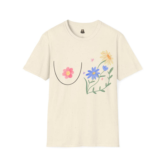 A BEAUTIFUL BOOB Unisex T-Shirt | Cute Graphic Tee for Women | Summer Style | Gift for Her | Trendy Fashion Top | Floral Design Tee
